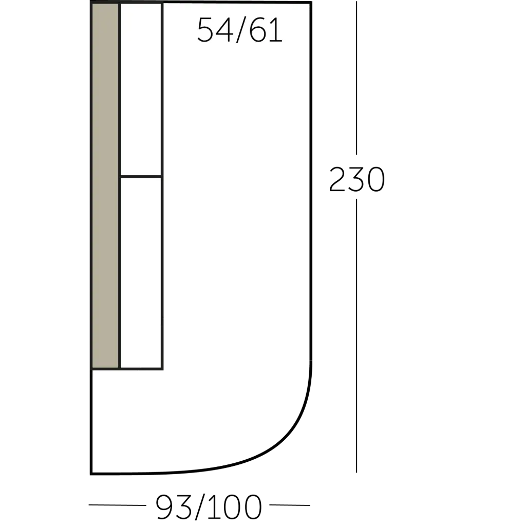 Connect Sofa dormeuse element rond met 1 arm voorstaand links of rechts