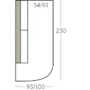 Connect XL Sofa dormeuse element rond met 1 arm voorstaand links of rechts