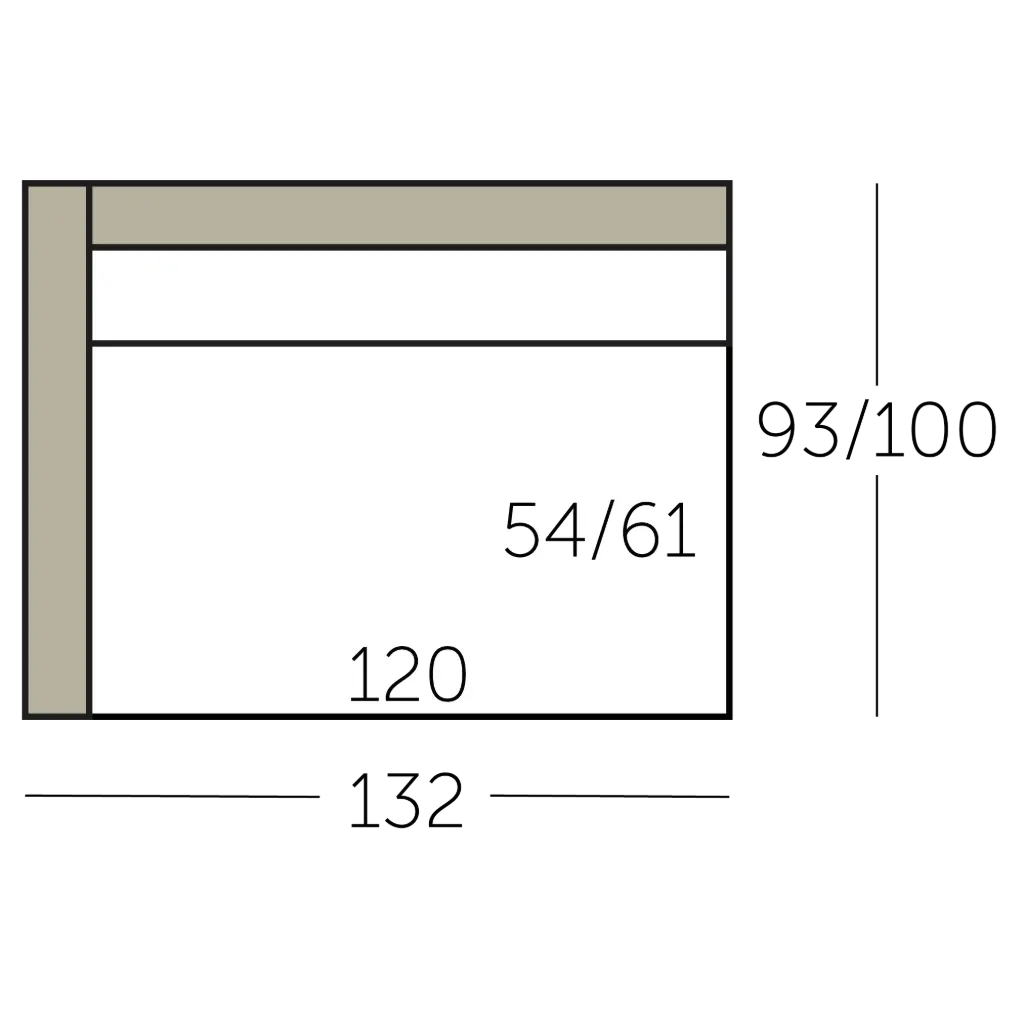 Connect XL Sofa element 120 met 1 arm voorstaand links of rechts