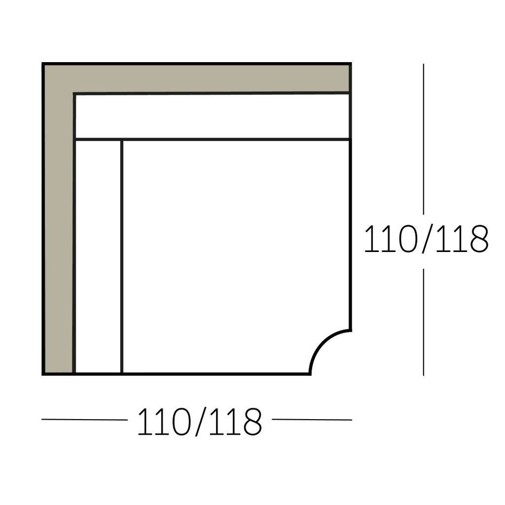 Connect XL Sofa halfronde hoek met 1 arm voorstaand links of rechts