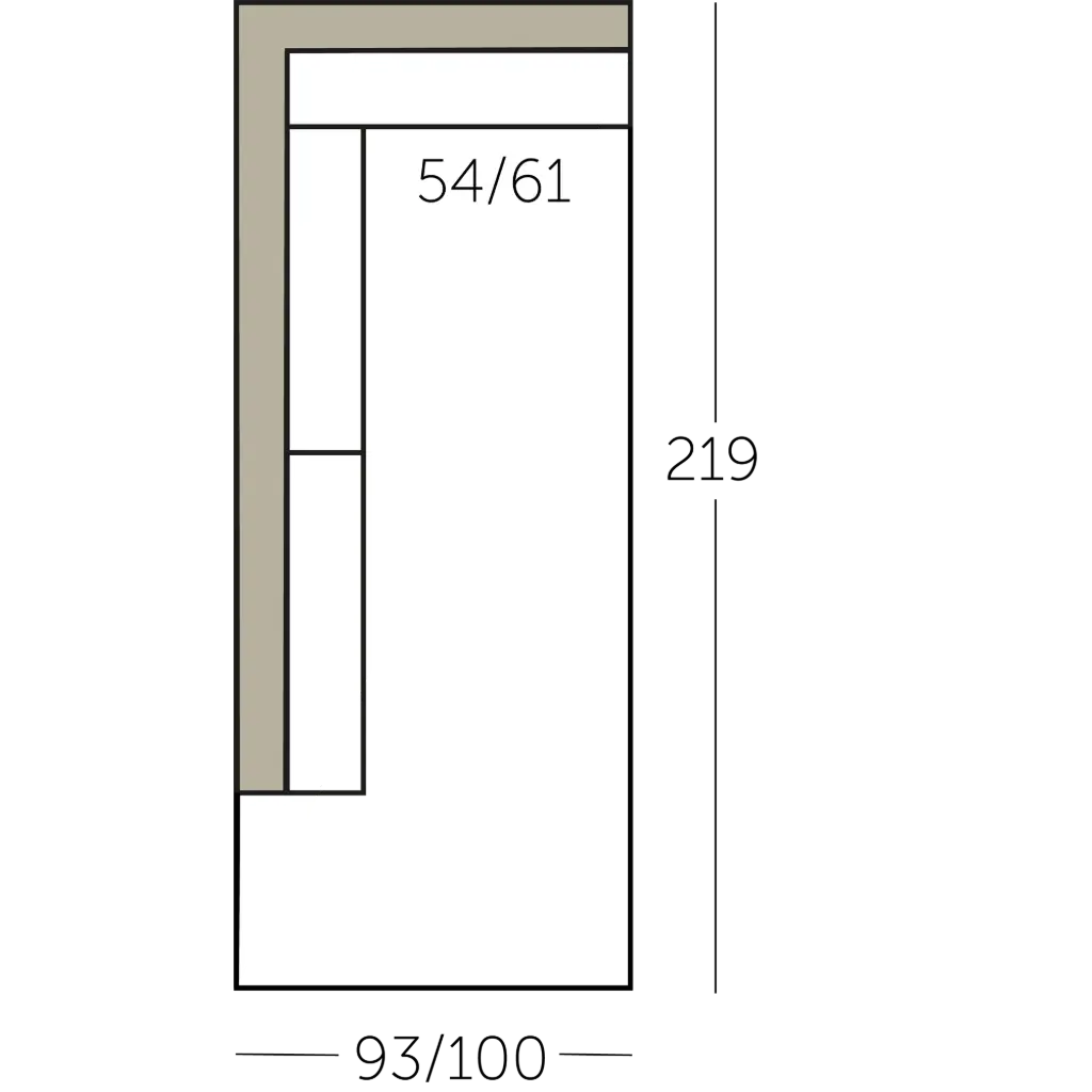 Connect Sofa dormeuse met 1 arm voorstaand links of rechts