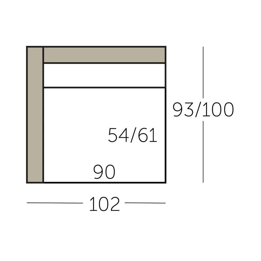 Connect Sofa element 90 met 1 arm voorstaand links of rechts