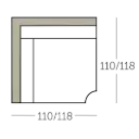 Connect Sofa halfronde hoek met 1 arm voorstaand links of rechts