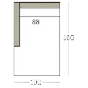 Connect Sofa longchair met 1 arm voorstaand links of rechts