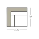 Dash Sofa rechthoekige hoek met 1 arm voorstaand links of rechts