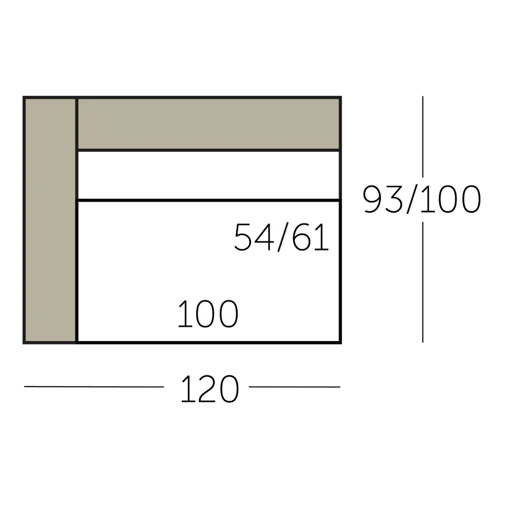 Sculpt Sofa element 100 met 1 arm voorstaand links
