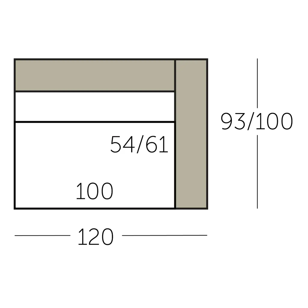 Sculpt Sofa element 100 met 1 arm voorstaand rechts