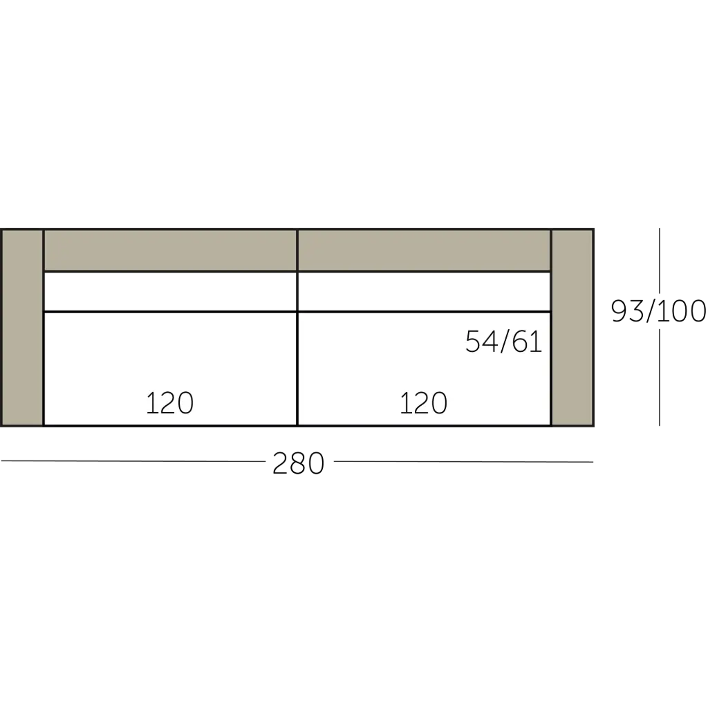 Sculpt Sofa element 240 met 2 armen