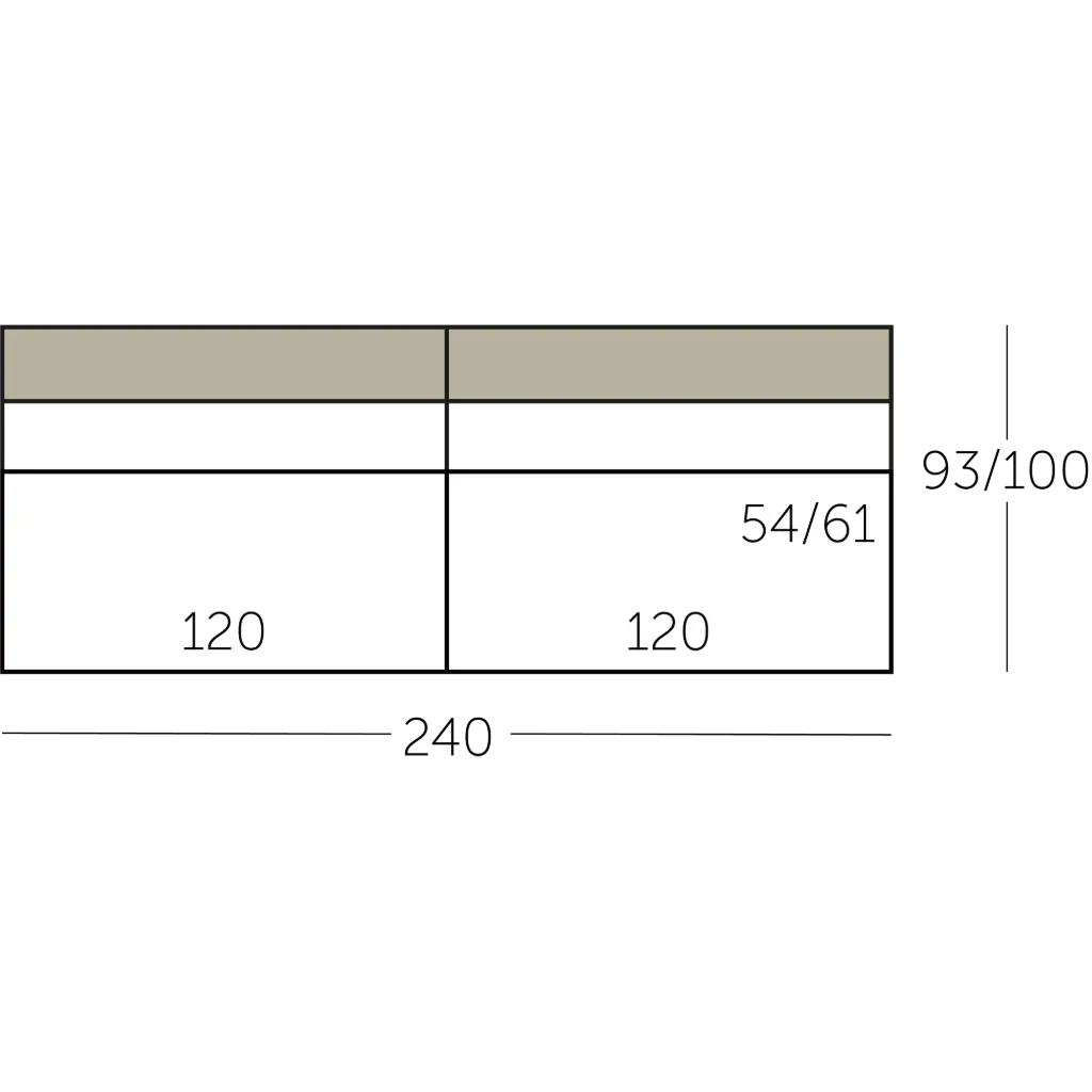 Sculpt Sofa element 240 zonder armen