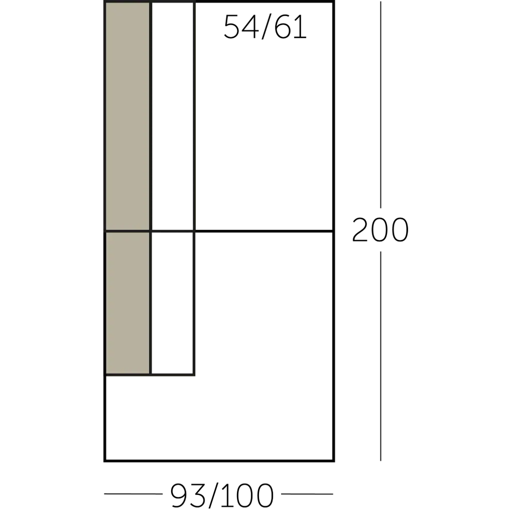 Sculpt Sofa dormeuse element met 1 arm voorstaand links