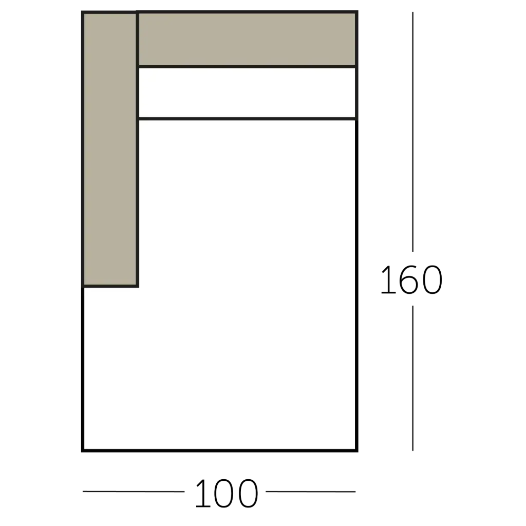 Sculpt Sofa longchair met 1 arm voorstaand links