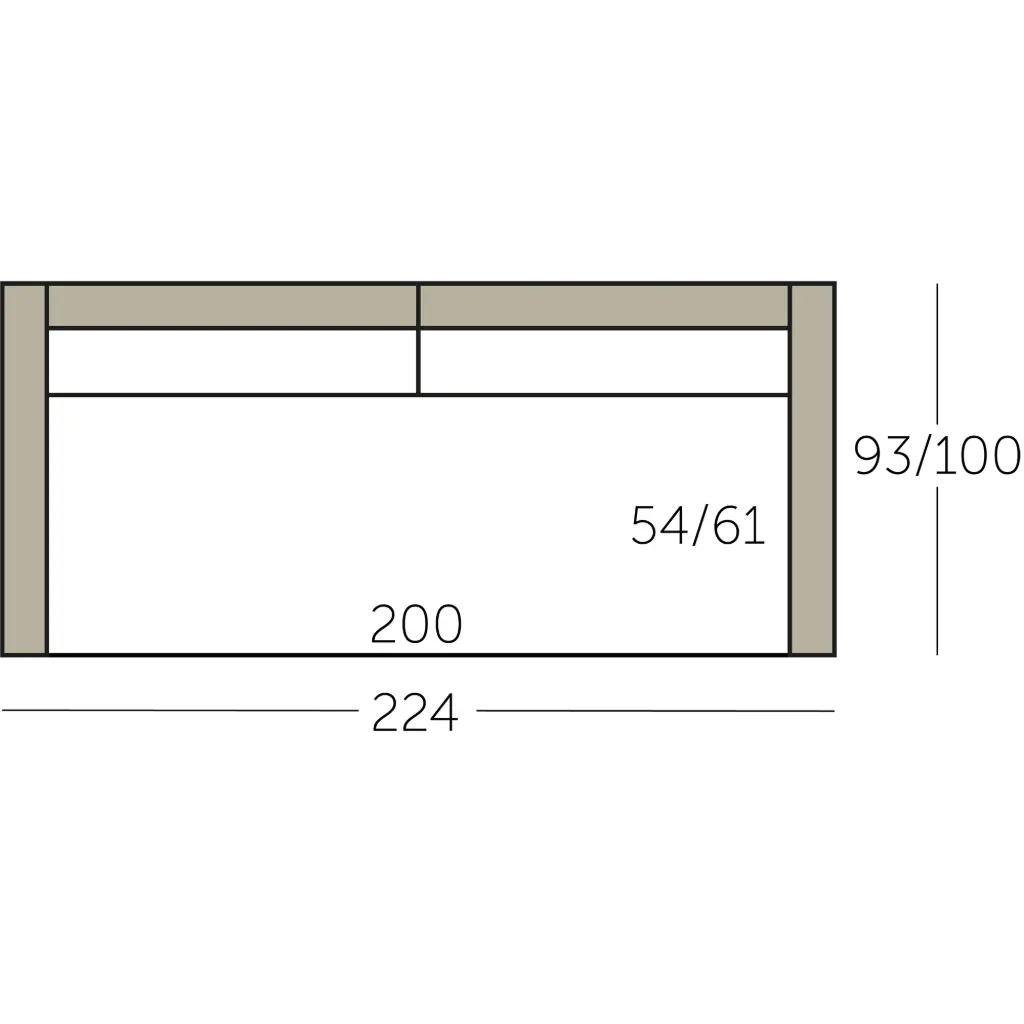 Connect Sofa element 200 met 2 armen