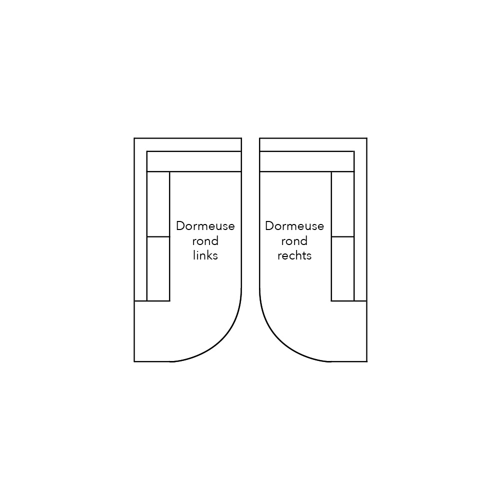 Connect Sofa Dormeuse Rond Met 1 Arm Vooraanstaand Links