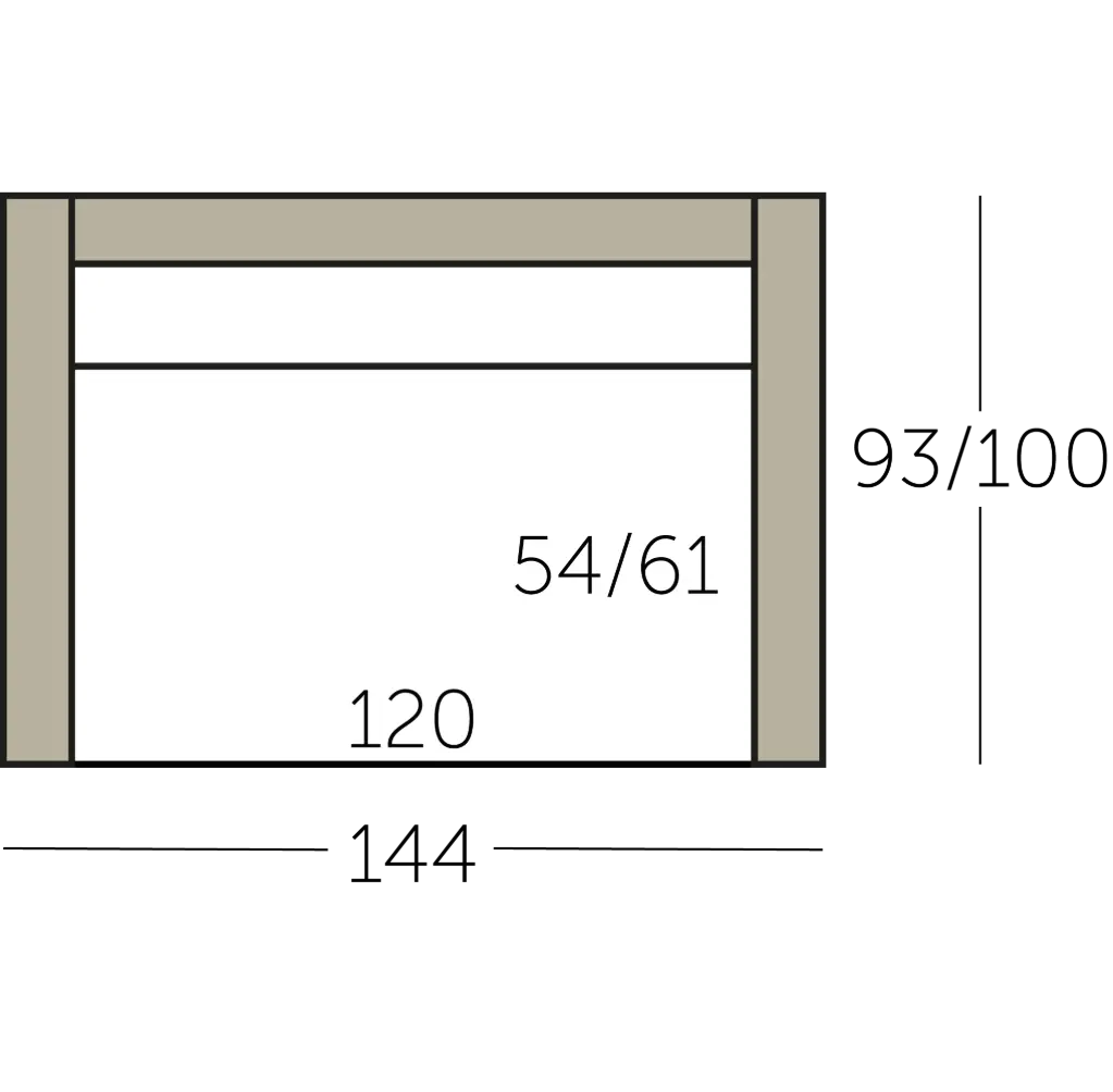 Connect XL Sofa element 120 met 2 armen
