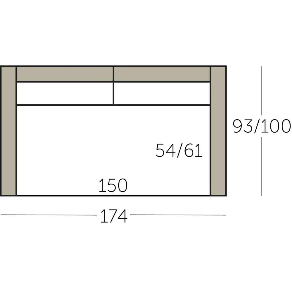 Connect XL Sofa element 150 met 2 armen