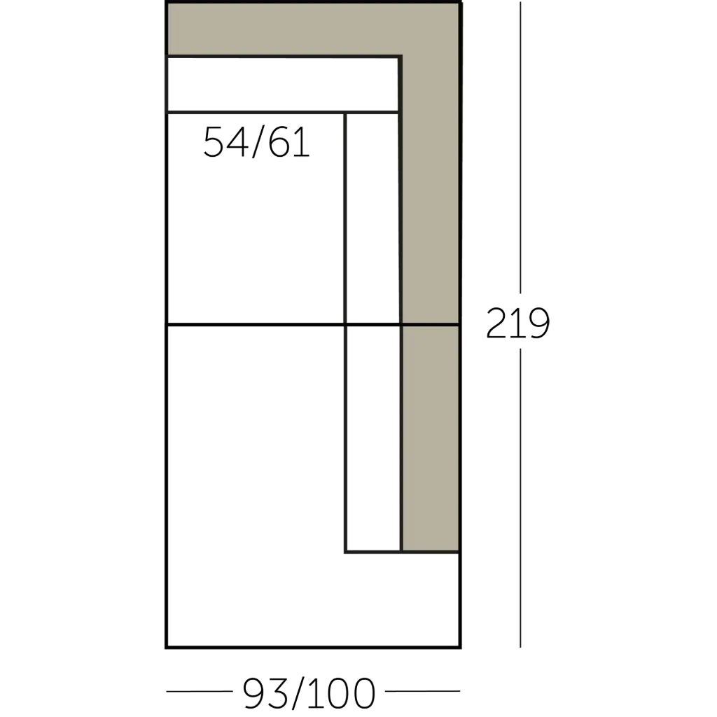 Sculpt Sofa dormeuse met 1 arm voorstaand rechts