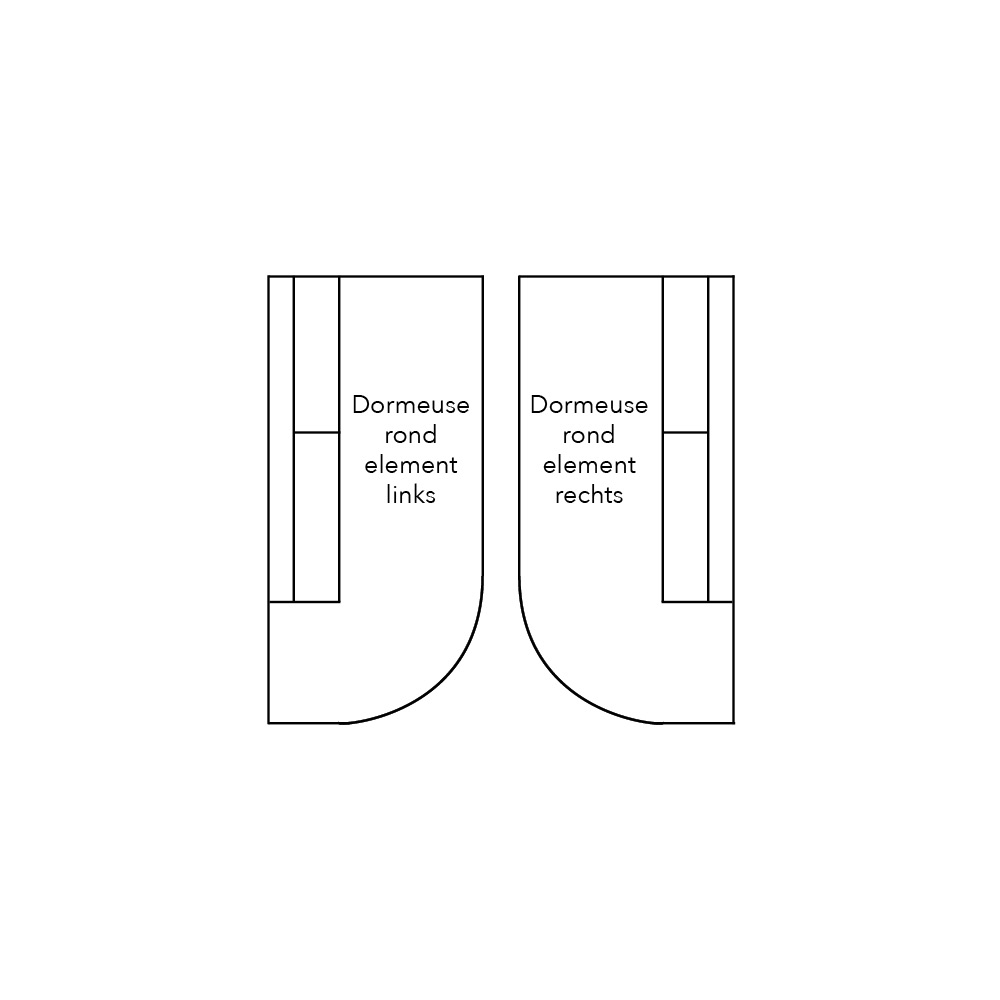Connect Xl Sofa Dormeuse Element Rond Met 1 Arm Vooraanstaand Rechts