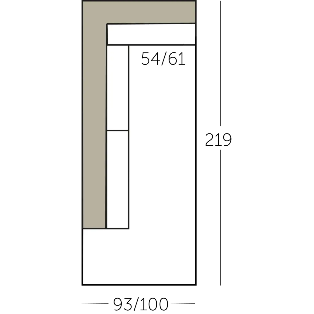 Dash Sofa dormeuse met 1 arm voorstaand links