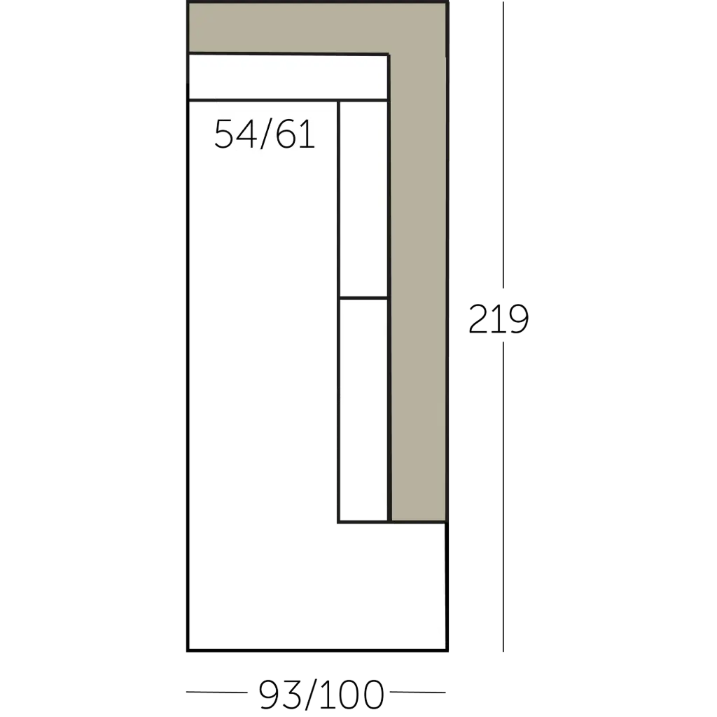Dash Sofa dormeuse met 1 arm voorstaand rechts