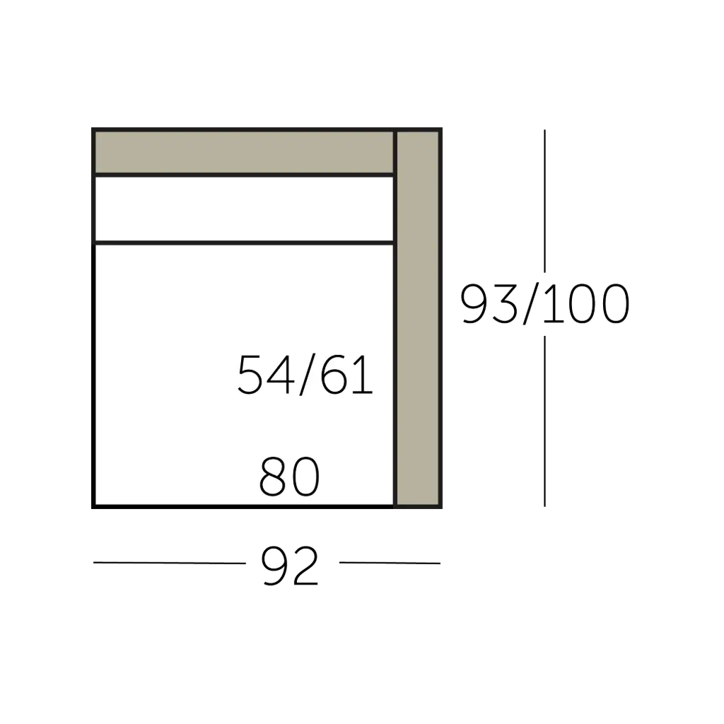 Connect Sofa element 80 met 1 arm voorstaand rechts