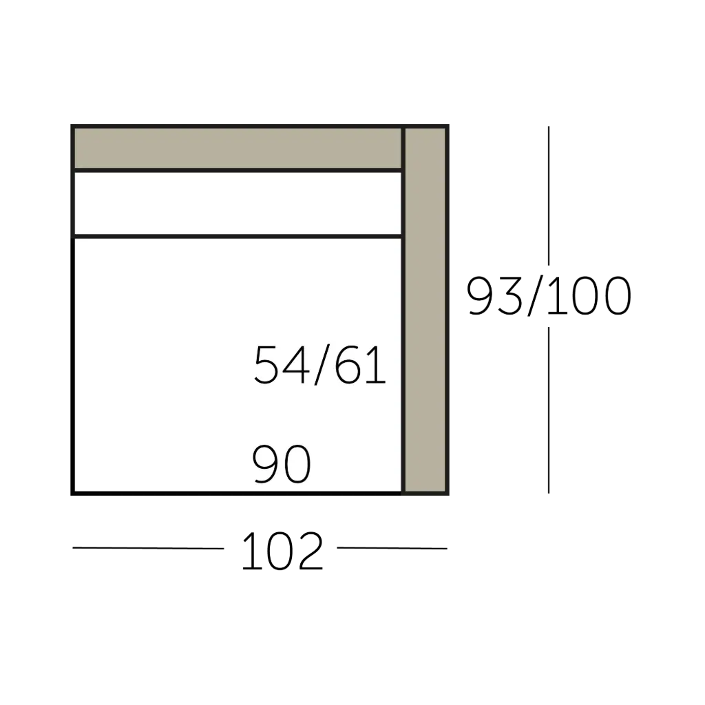 Connect Sofa element 90 met 1 arm voorstaand rechts
