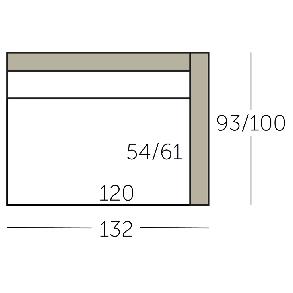 Connect Sofa element 120 met 1 arm voorstaand rechts