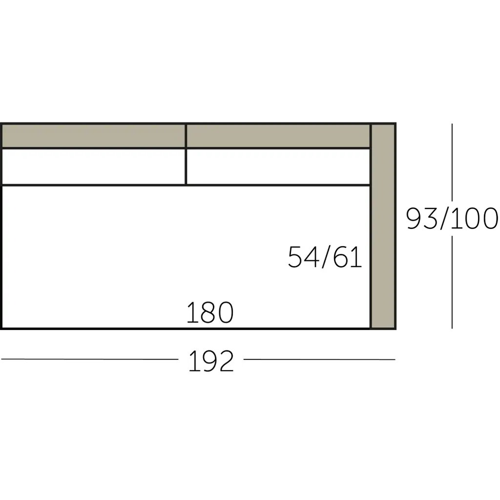 Connect Sofa element 180 met 1 arm voorstaand rechts