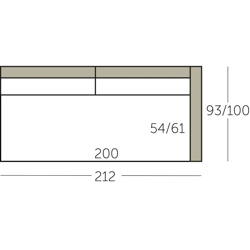 Connect Sofa element 200 met 1 arm voorstaand rechts