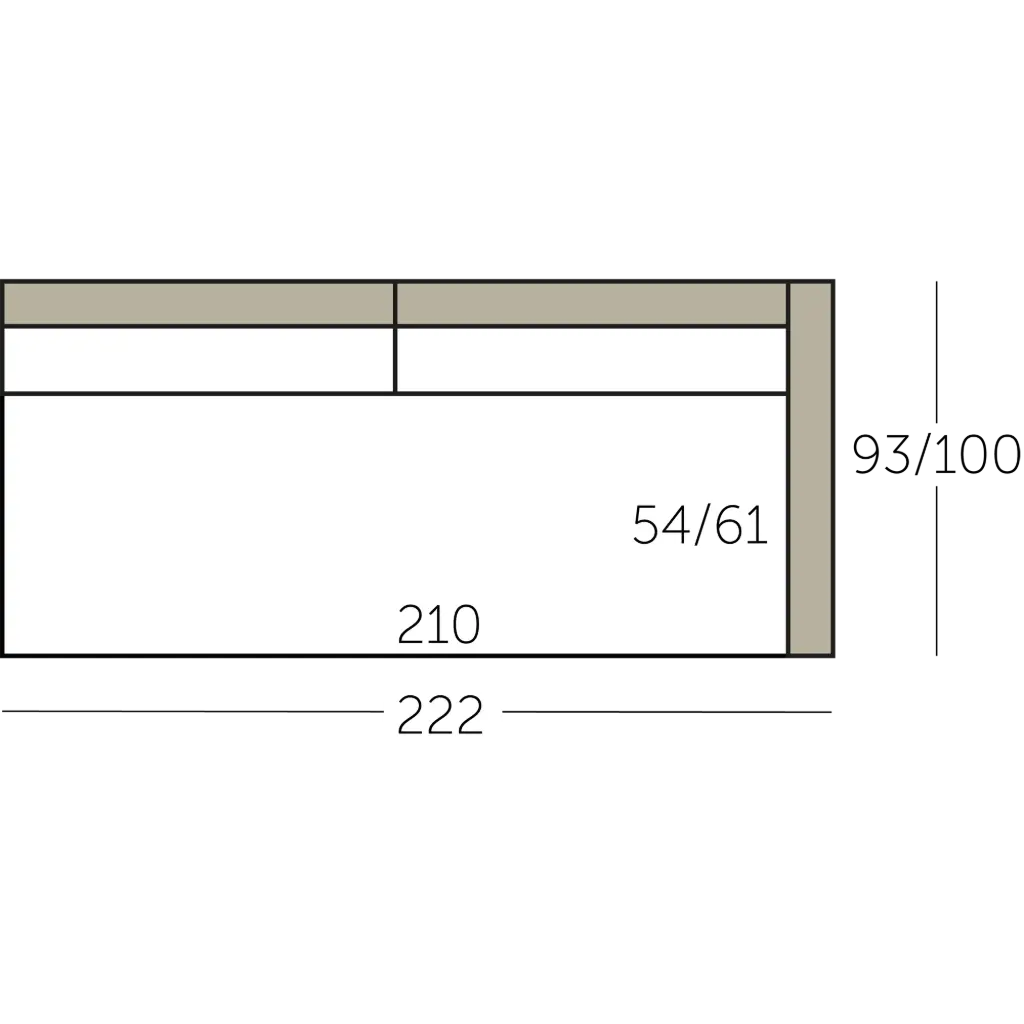 Connect Sofa element 210 met 1 arm voorstaand rechts
