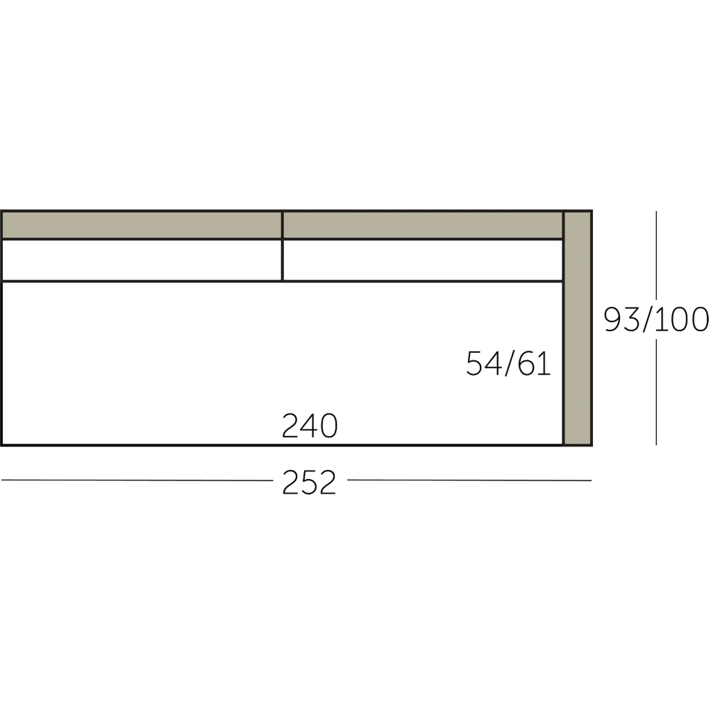 Connect Sofa element 240 met 1 arm voorstaand rechts