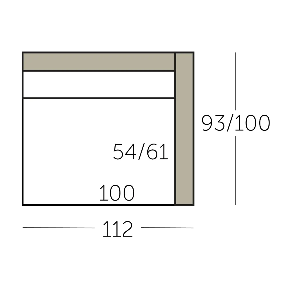 Connect XL Sofa element 100 met 1 arm voorstaand rechts