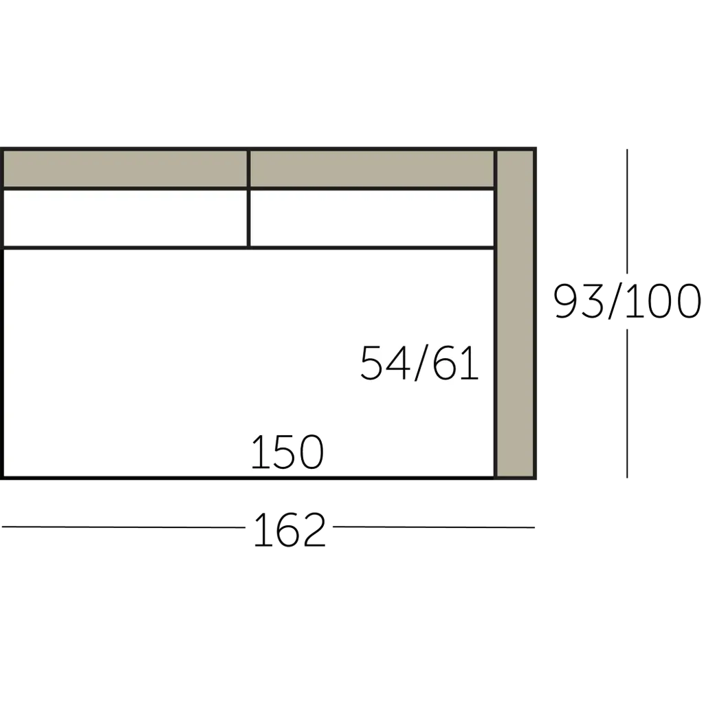 Connect XL Sofa element 150 met 1 arm voorstaand rechts