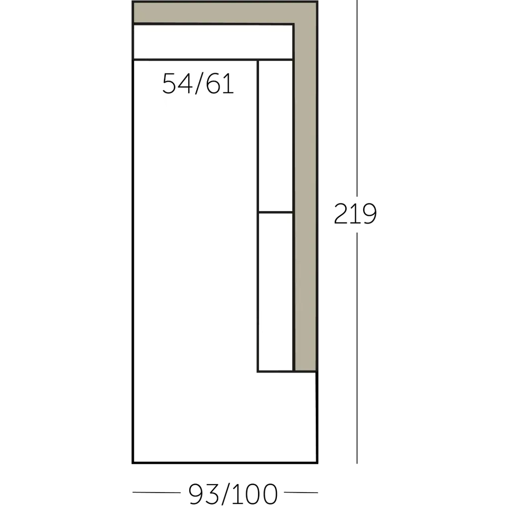 Connect Sofa dormeuse met 1 arm voorstaand rechts